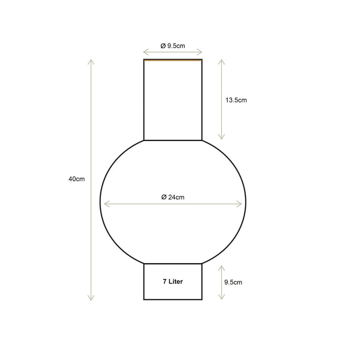 Vase Metal Medium Ocher 24x40cm