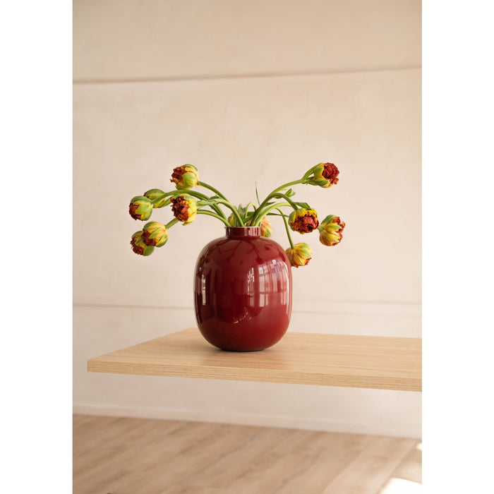 Vase Metal Dark Red 32cm