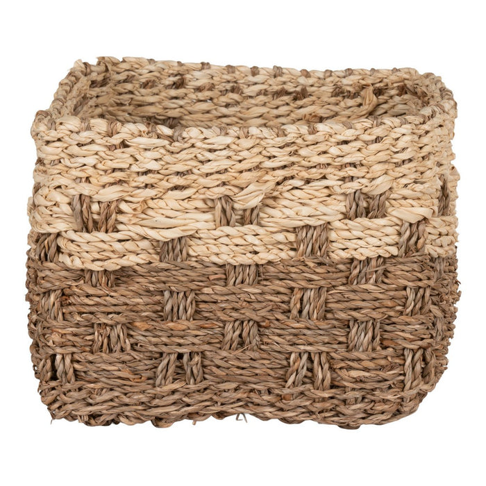 Reno Basket - Panier en jonc de mer, naturel/marron, rectangulaire, 30x20x15 cm