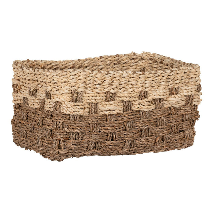 Reno Basket - Panier en jonc de mer, naturel/marron, rectangulaire, 30x20x15 cm