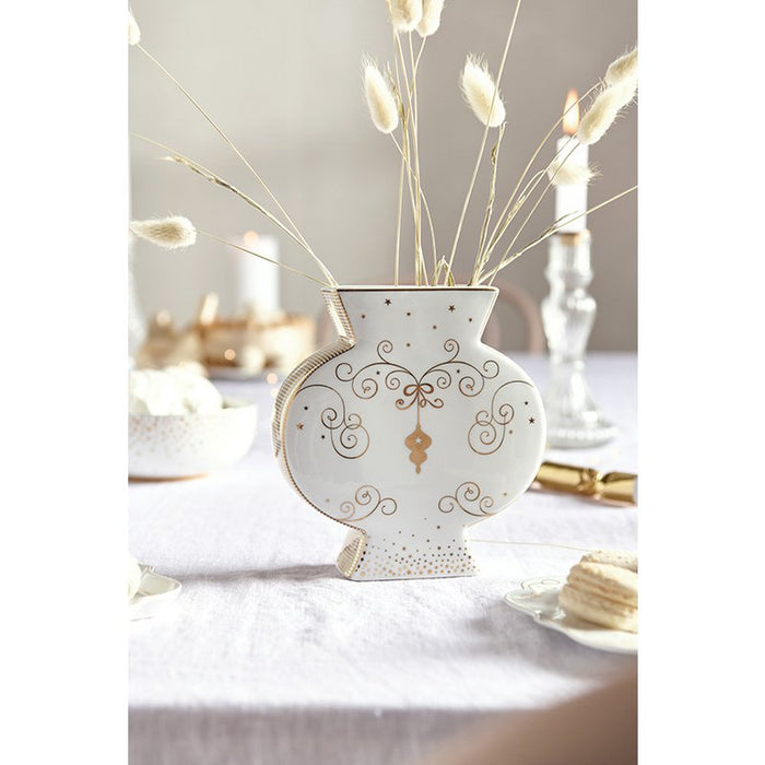 Flat Vase Royal Winter White 16.5cm