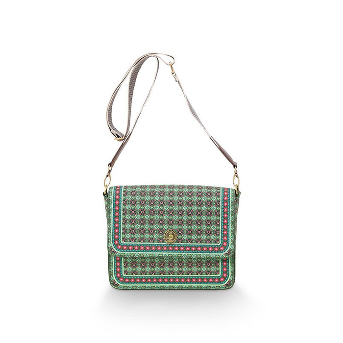 Cross Body Flap Small Clover Green 19x6x16cm