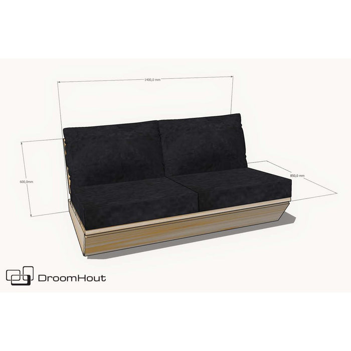 Loungeset Montecastelli - 4-zits loungebank + hocker voordeelset