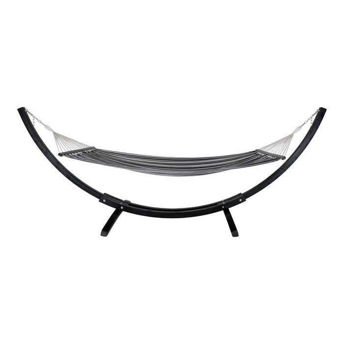 Tripoli Hammock - Hammock on wooden stand, larch, polyester/cotton, black/grey/white