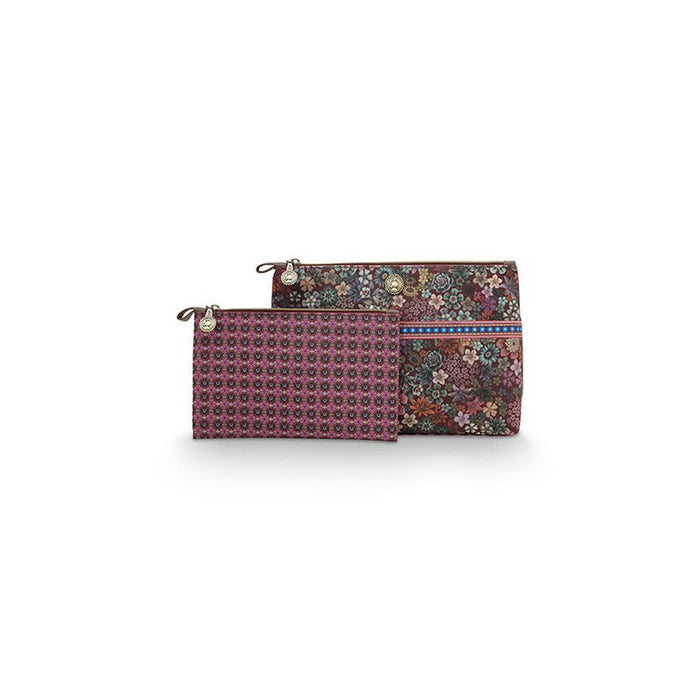 Cosmetic Bag Combi Tutti i Fiori Pink 26x18x7.5cm/22x13x1cm