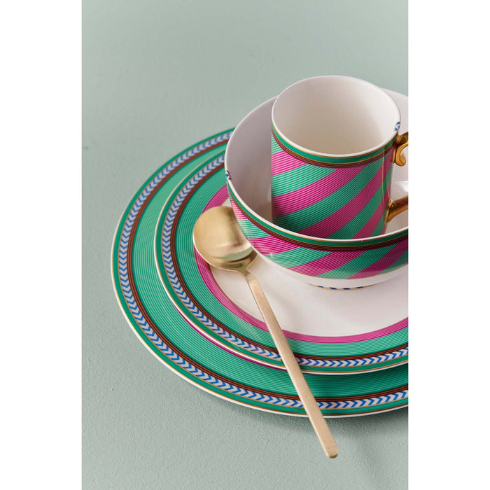 Bowl Chique Stripes Pink-Green 18cm