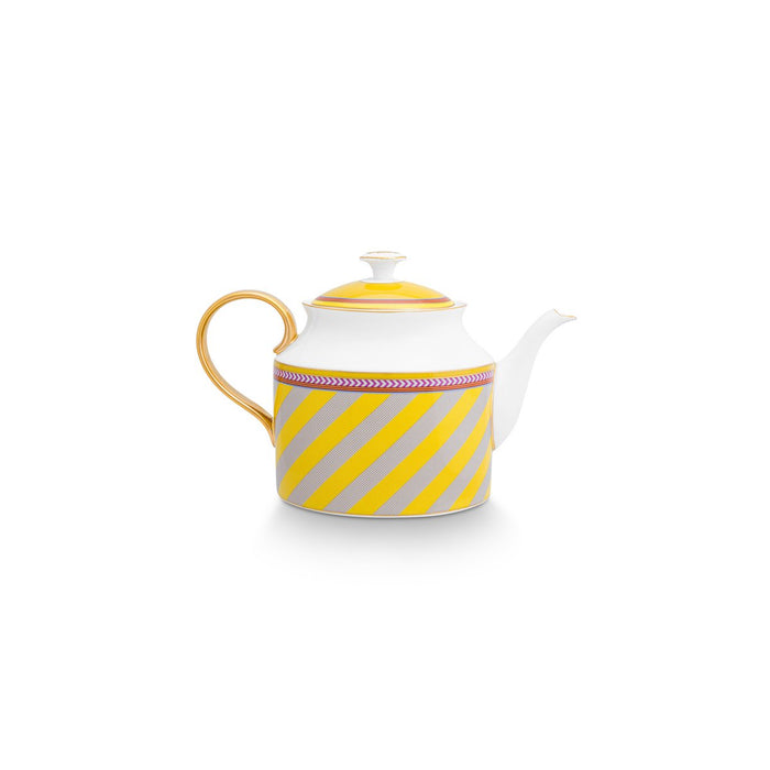 Tea Pot Large Pip Chique Stripes Yellow 1.8ltr