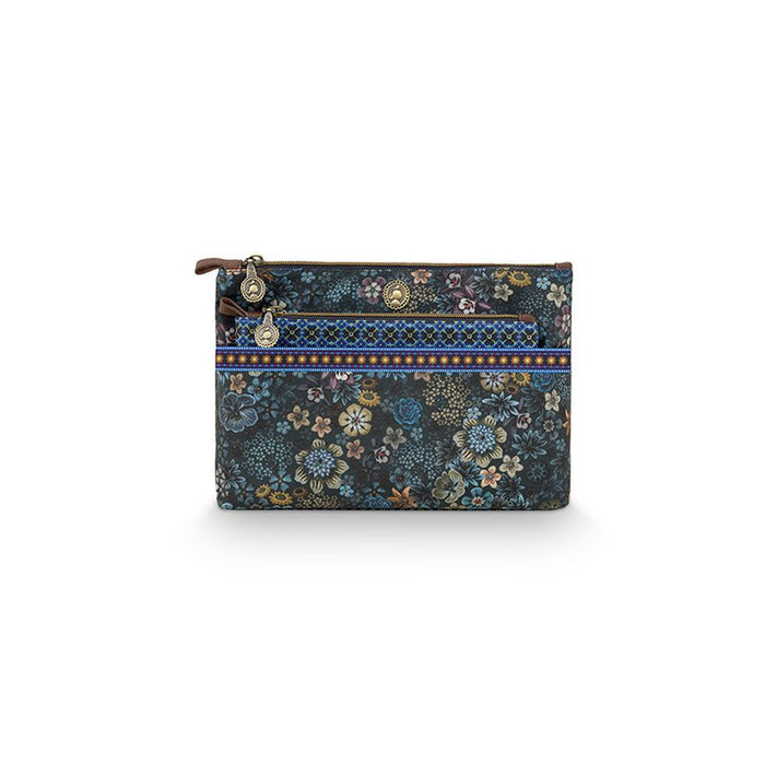 Cosmetic Bag Combi Tutti i Fiori Blue 26x18x7.5cm/22x13x1cm