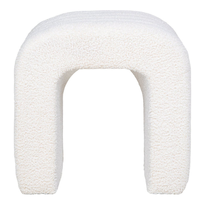 Pouf Colma - Pouf, bouclé, blanc, 41x36,5 cm, HN1234