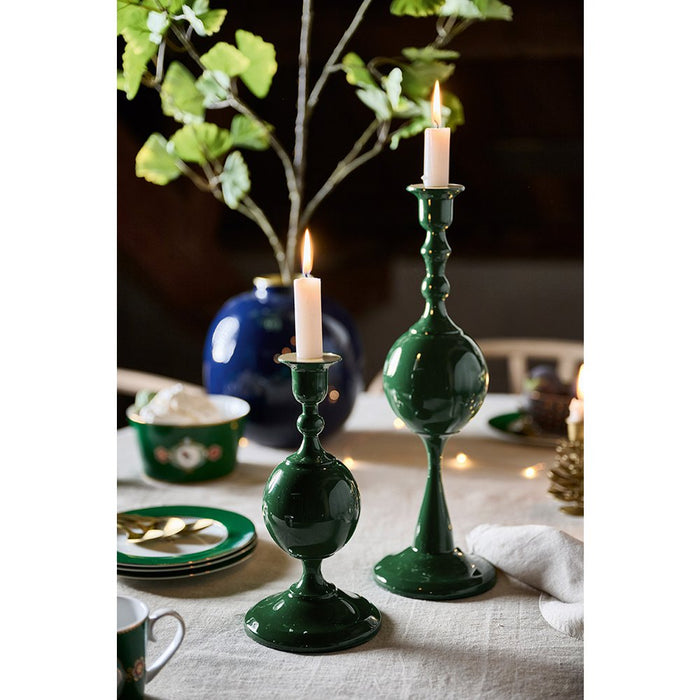 Candle Holder Metal Sphere Medium Green 37cm