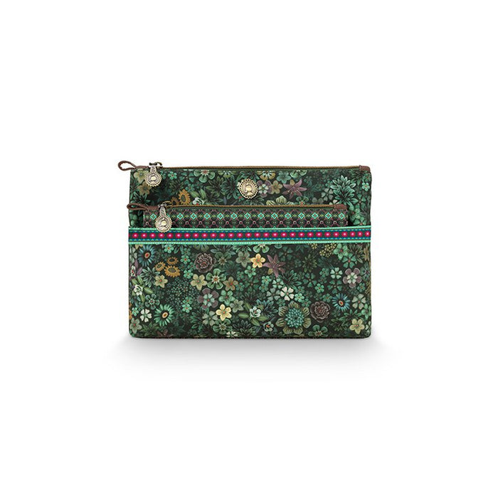 Cosmetic Bag Combi Tutti i Fiori Green 26x18x7.5cm/22x13x1cm