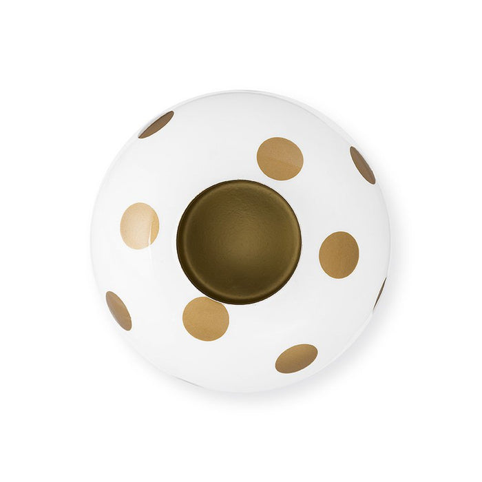 Vase Metal Dots White-Gold 23cm