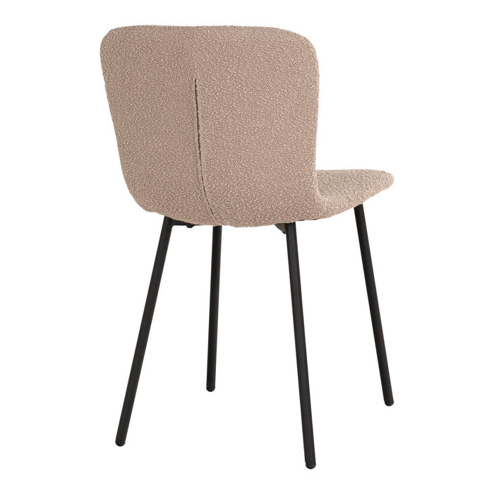 Halden Dining Chair - Chaise de salle à manger en boucle, beige avec pieds noirs, HN1233 - lot de 2