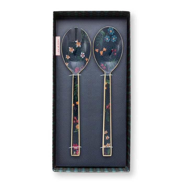 Set/2 Salad Server Enamelled Berry Blues 25cm