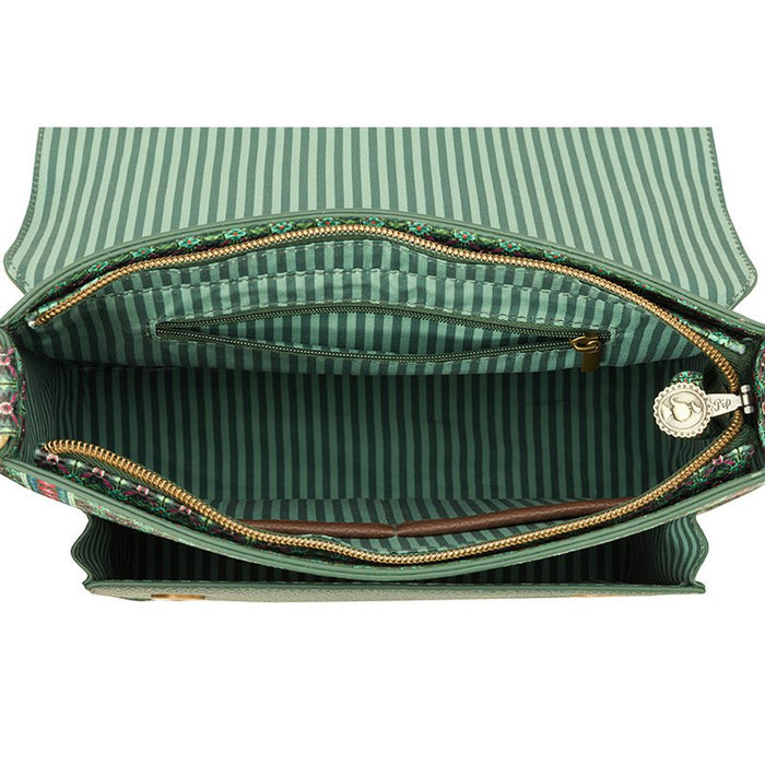 Cross Body Flap Clover Green 25x7x20cm