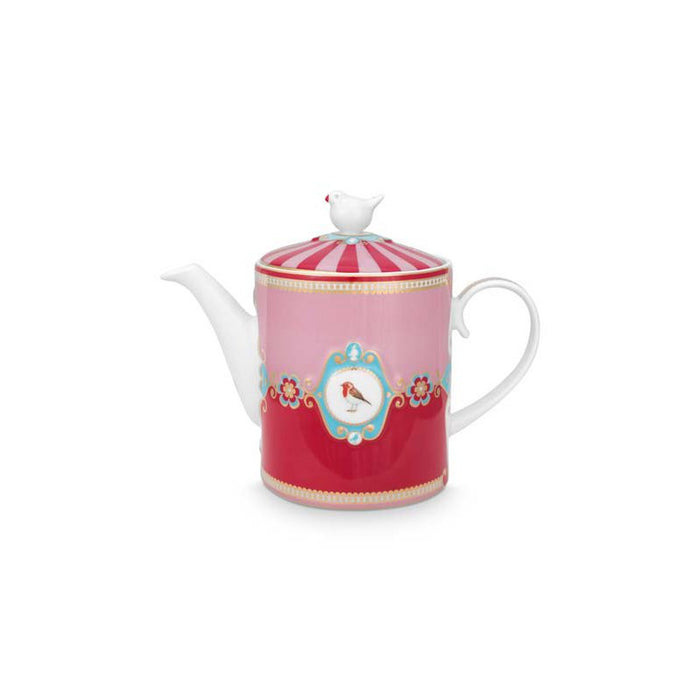 Theepot Love Birds Medallion Rood-Roze 1,3ltr