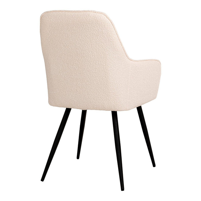 Harbo Dining Chair - Chaise de salle à manger en boucle, blanche avec pieds noirs - lot de 2