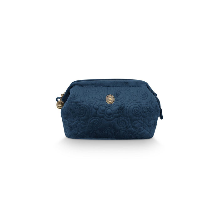 Cosmetic Purse Small Velvet Quiltey Days Blue 19x12x8.5cm