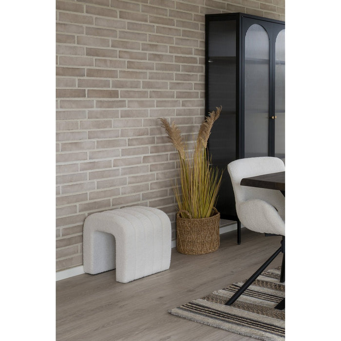 Pouf Colma - Pouf, bouclé, blanc, 41x36,5 cm, HN1234