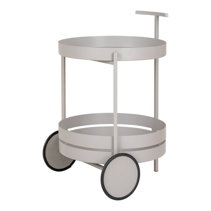 Beja Bar Trolley - Bar Trolley, staal, koel grijs, 2 planken, 40x49,5x61 cm