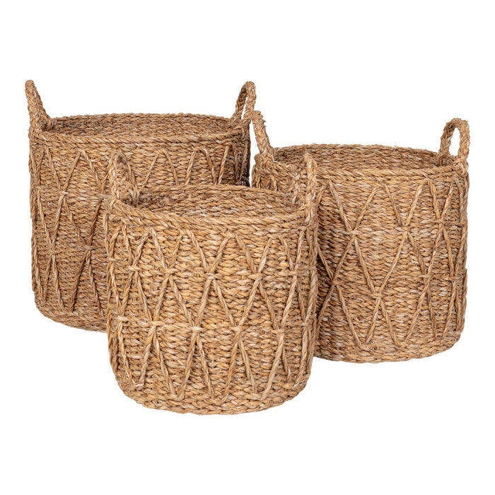 Krabi Basket - Panier, jonc de mer, naturel, lot de 3