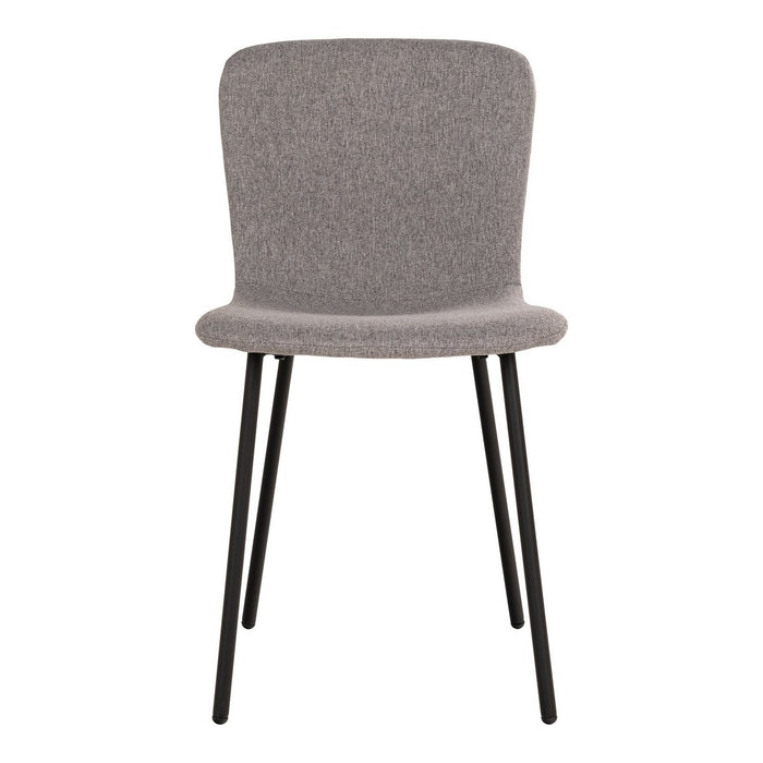 Halden Dining Chair - Chaise de salle à manger, gris clair avec pieds noirs - lot de 2