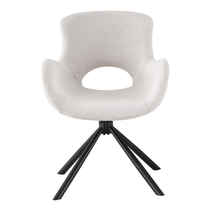 Amorim Dining Chair - Dining room chair, in bouclé off-white with rotary knob - Set of 2