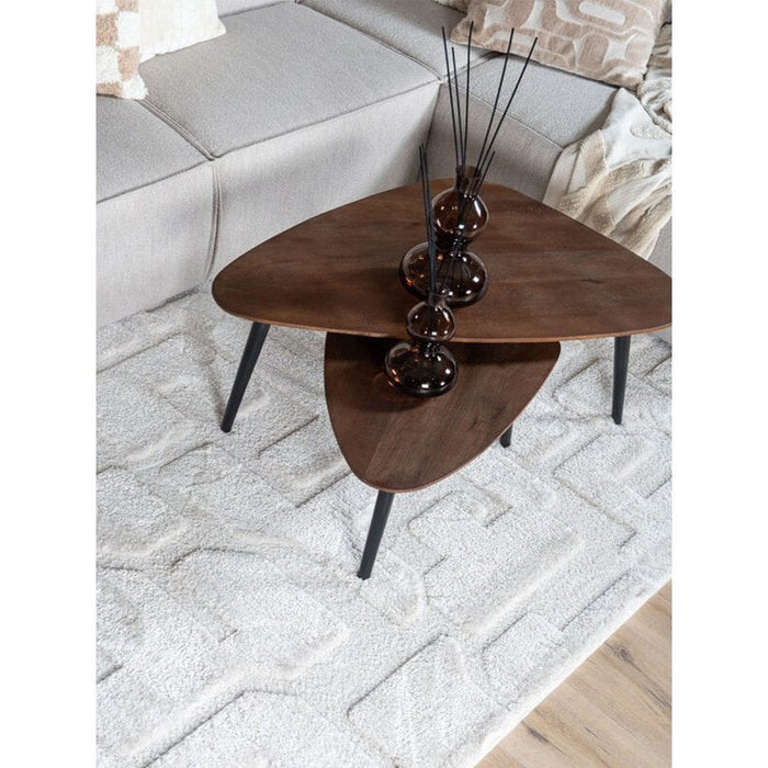 Coffee table Jamal – Espresso Mango wood – Set of 2