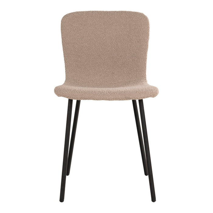 Halden Dining Chair - Chaise de salle à manger en boucle, beige avec pieds noirs, HN1233 - lot de 2