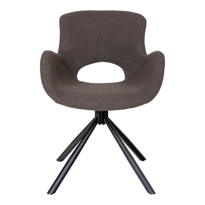 Amorim Dining Chair - Dining chair, in bouclé mushroom with swivel - Set of 2