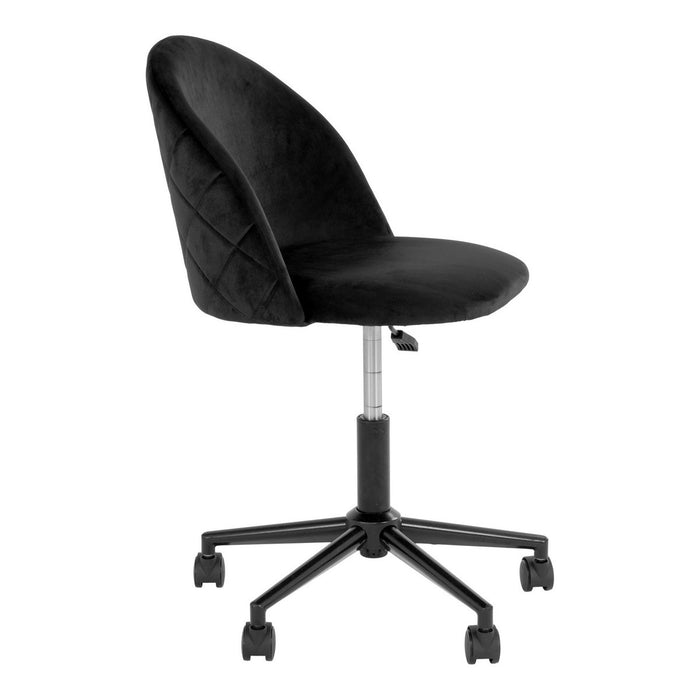 Geneve Office Chair - Office chair in velvet, black with black legs, HN1207