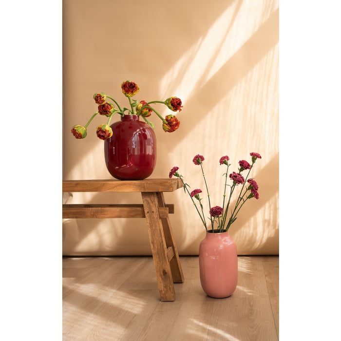 Vase Metal Dark Red 32cm