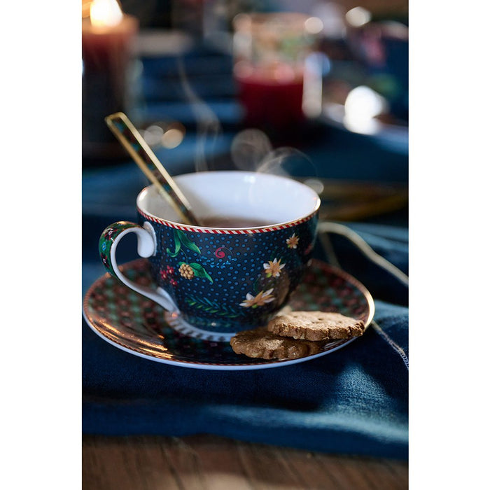 Set/2 Cups and Saucers Berry Blues 280ml