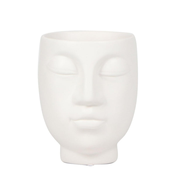 Kolibri Home | Face to face bloempot - Witte keramieken sierpot - Ø9cm