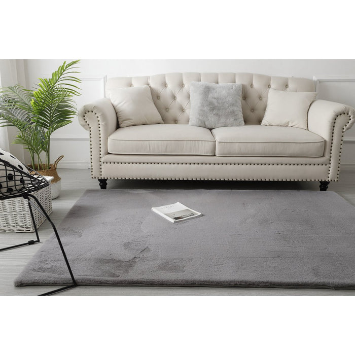 Tapis Moelleux Gris Foncé 80x300CM