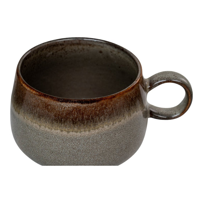 Selma Mug - Mug, ceramic, gray/brown, ø10x7.5 cm, set of 4