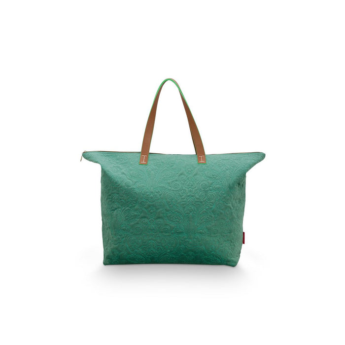 Tote Bag Velvet Quiltey Days Green 66x20x44cm