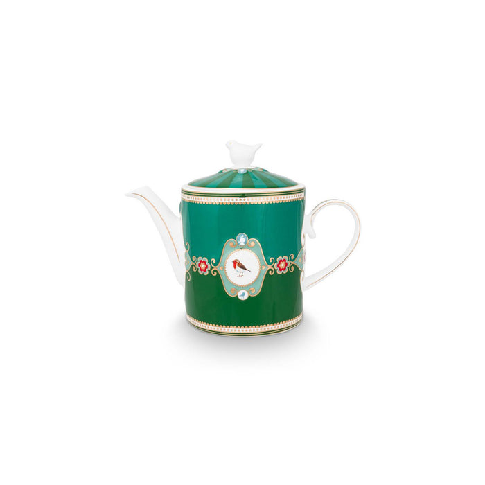 Teapot Love Birds Medallion Emerald-Green 1.3ltr