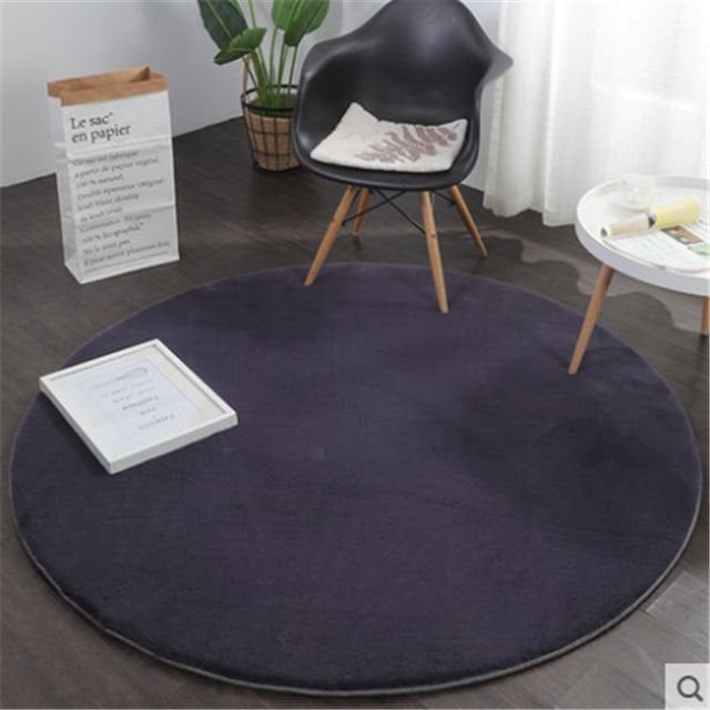 Tapis Moelleux Rond Anthracite 160x160CM