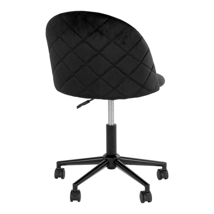 Geneve Office Chair - Office chair in velvet, black with black legs, HN1207