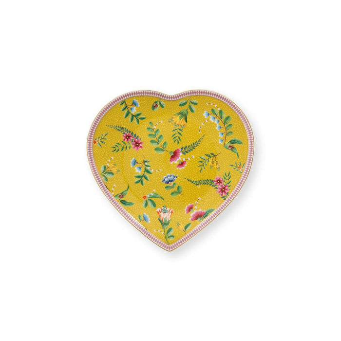 Set/2 Heart Shape Plates La Majorelle Yellow 21.5cm