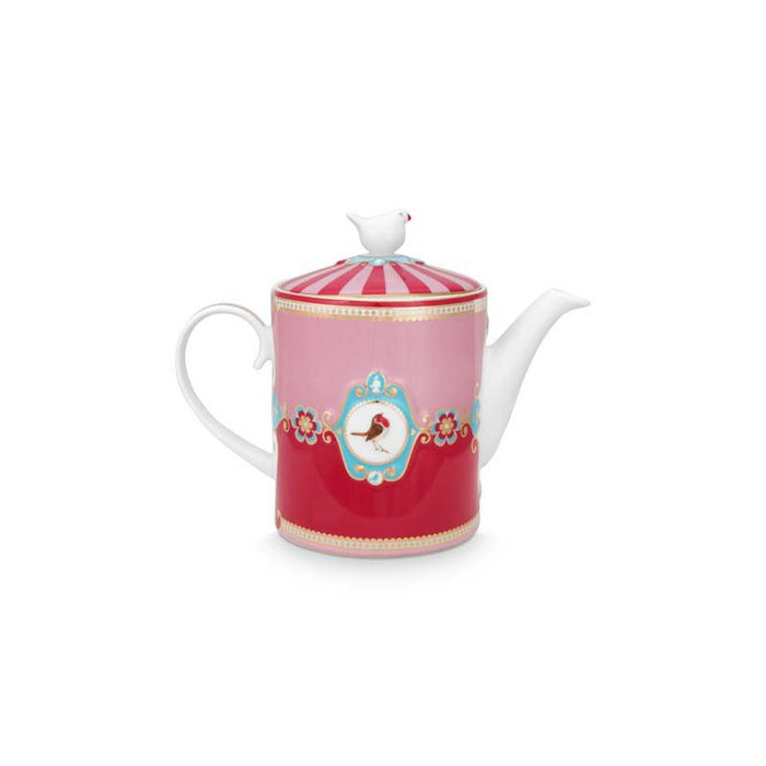 Theepot Love Birds Medallion Rood-Roze 1,3ltr