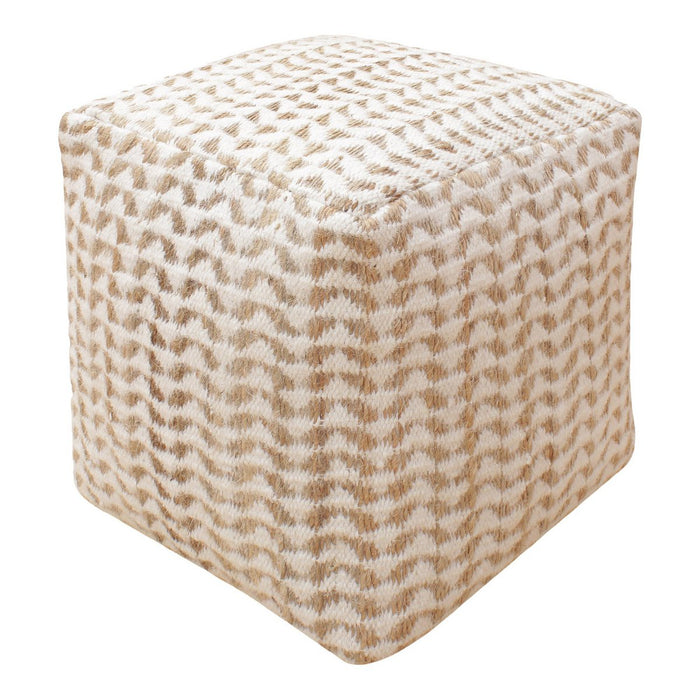 Vapi Poef - Pouf, hand-woven, natural/ivory, 40x40 cm