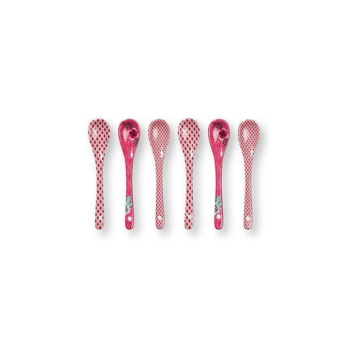 Giftset Teaspoons Oriental Flower Festival Dark Pink 13cm