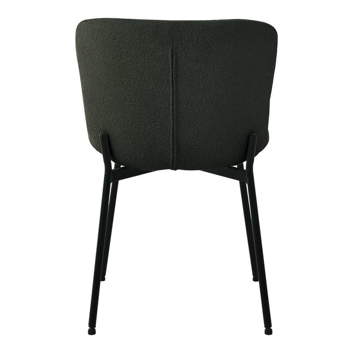 Chaise de salle à manger Maceda - Chaise de salle à manger en boucle, vert foncé avec pieds noirs - Lot de 2