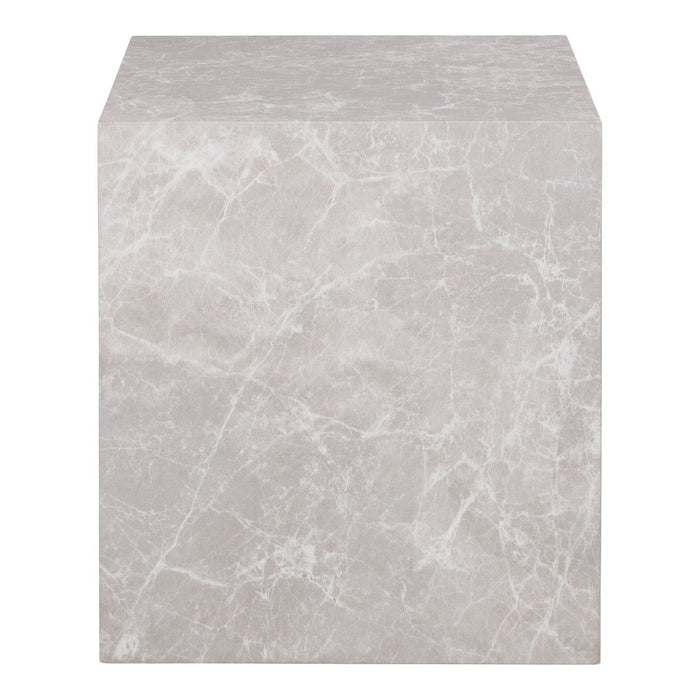 Prague Side Table - Side table, marble look, beige 40x40x45 cm