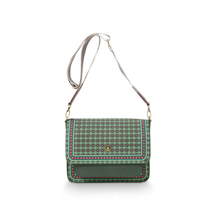 Cross Body Flap Clover Green 25x7x20cm