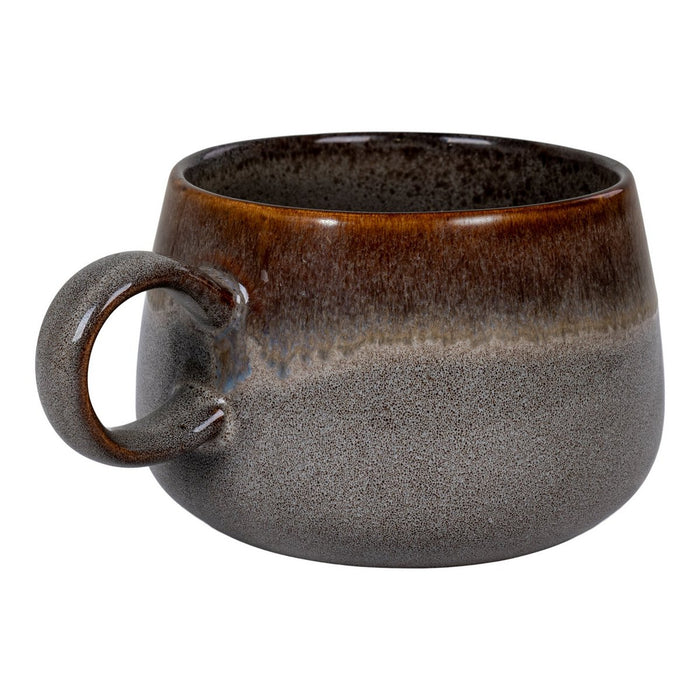 Selma Mug - Mug, ceramic, gray/brown, ø10x7.5 cm, set of 4