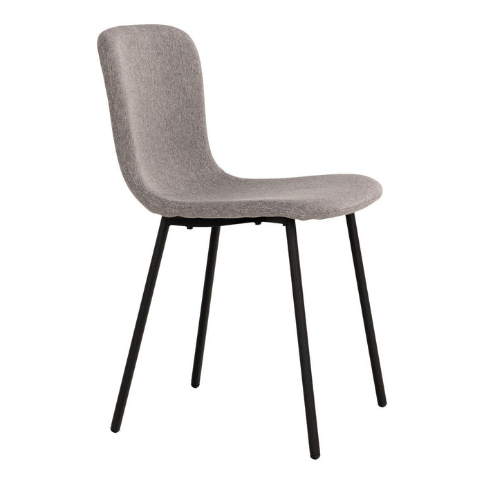 Halden Dining Chair - Chaise de salle à manger, gris clair avec pieds noirs - lot de 2