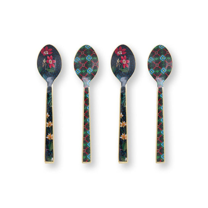 Set/4 Spoons Enamelled Berry Blues 14.5cm